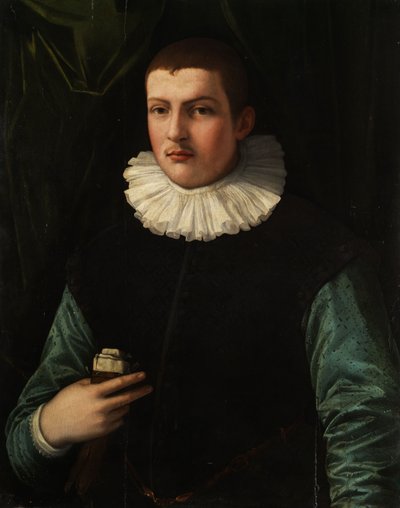 Portrait of a Young Man with a Ruff and Gloves in His Right Hand by Francesco Traballesi
